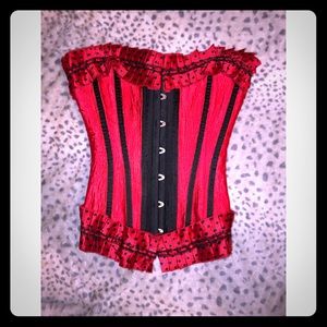 Red and black costume corset size small❤️
